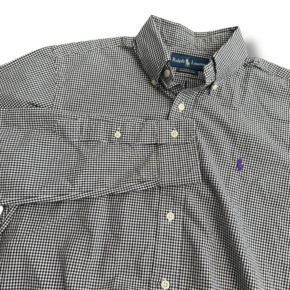 Ralph Lauren Classic Fit Gingham Button Down Shirt Men's S/P‎ Purple Pony